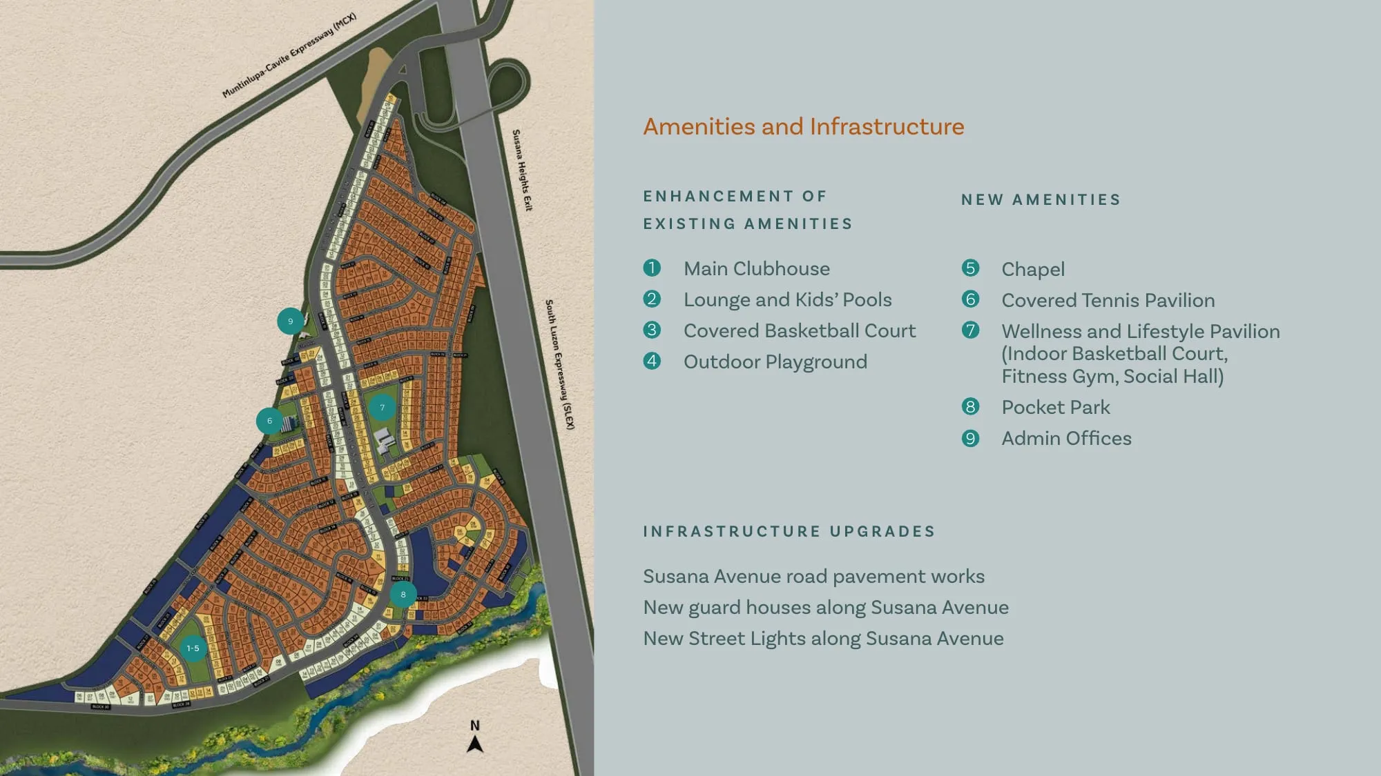 Susana Heights Village amenities and infrastructure plan (developer's plan)