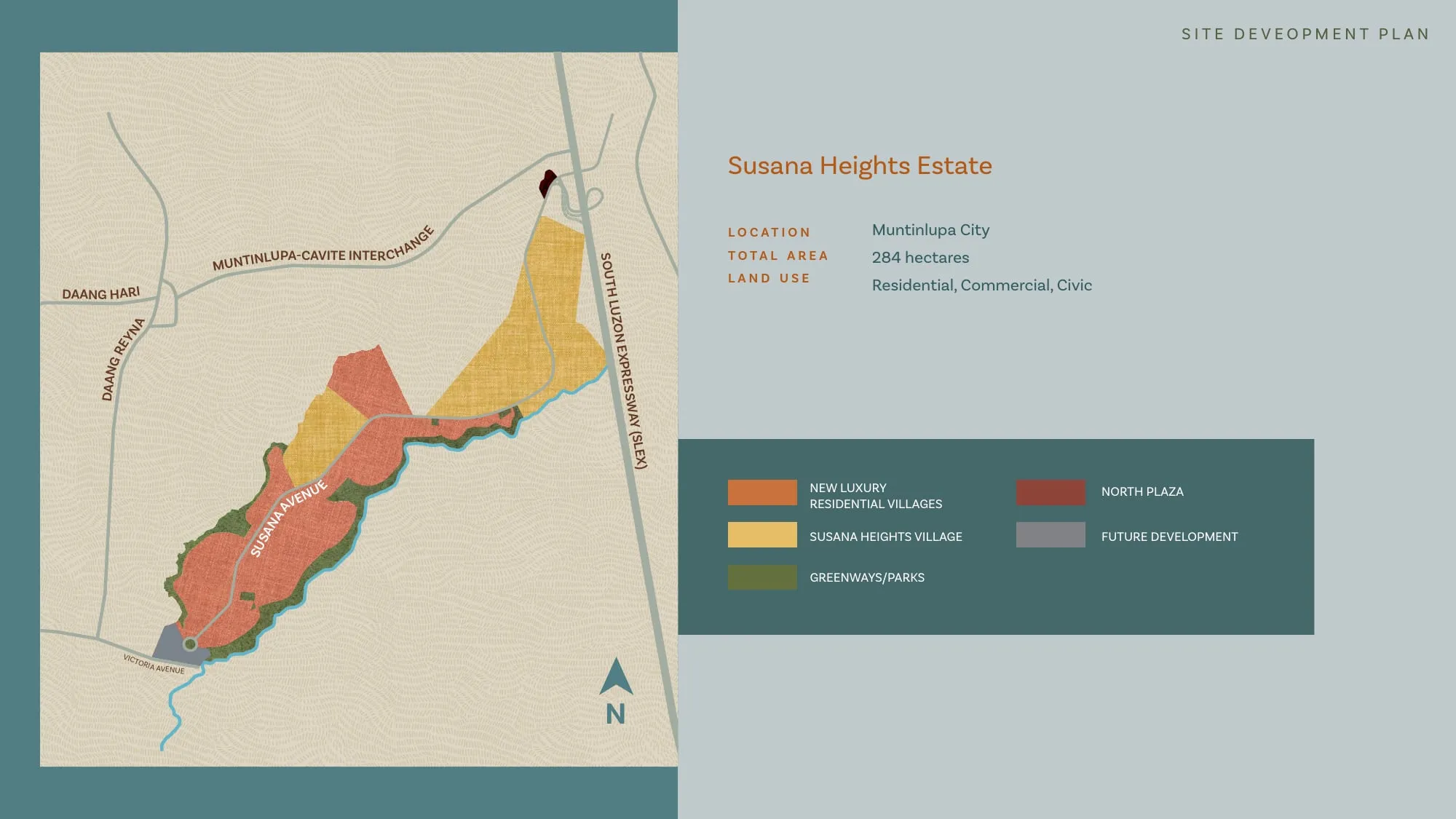 Susana Heights estate site development plan, 284 hectares (developer's plan)