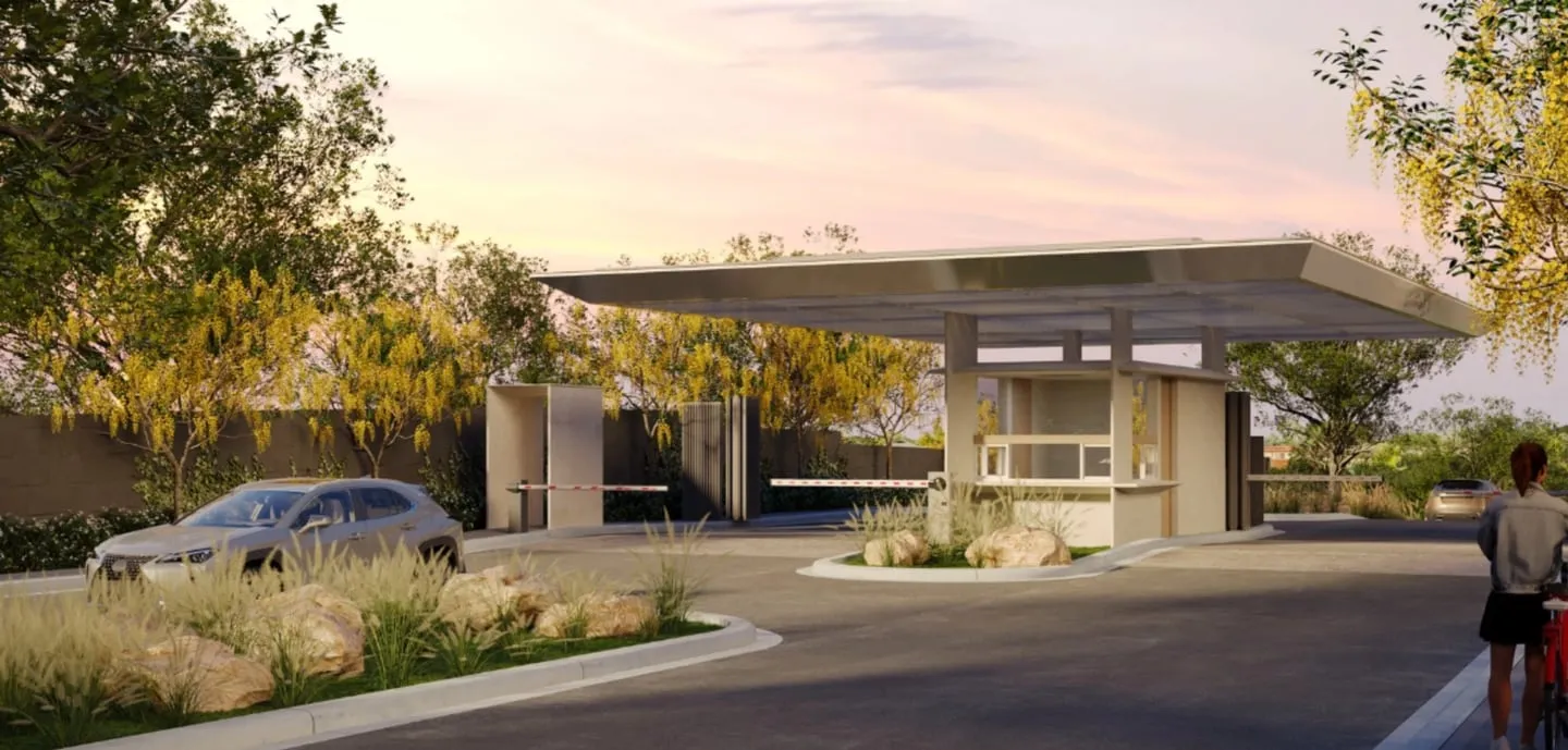 Susana Heights Village main entrance gate and guardhouse (artist's perspective)