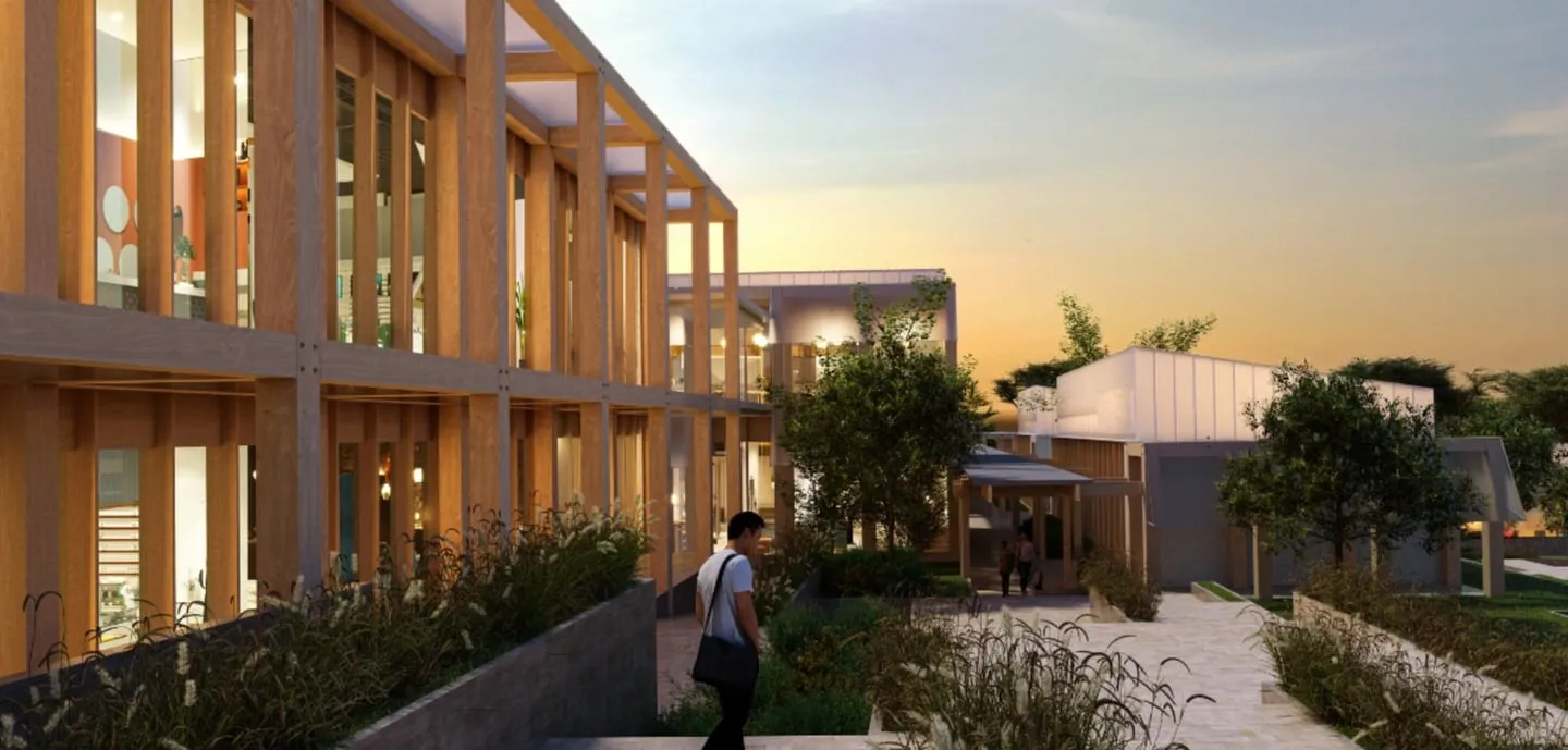 Landscaped walkway at the planned North Plaza, Susana Heights (artist's perspective)